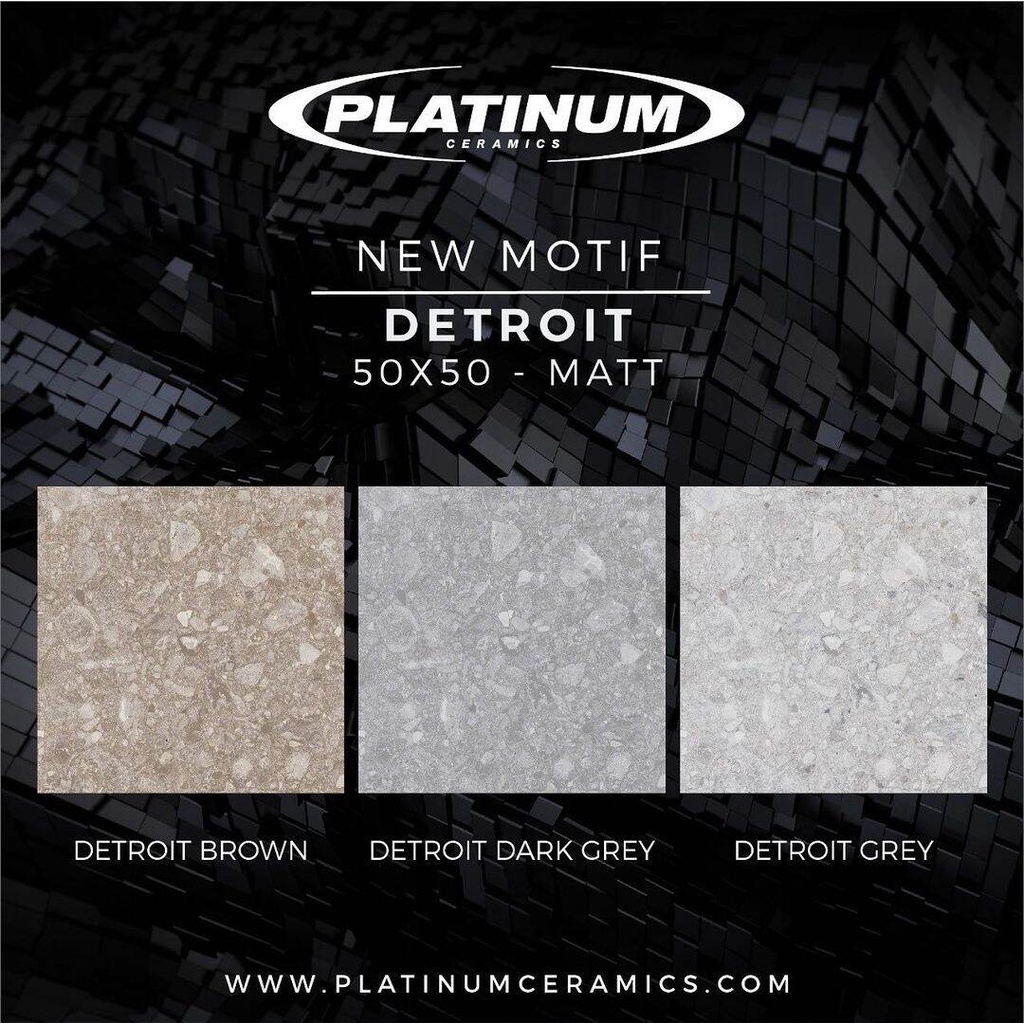 KERAMIK LANTAI 50X50 DETROIT / PLATINUM / MATT KW1