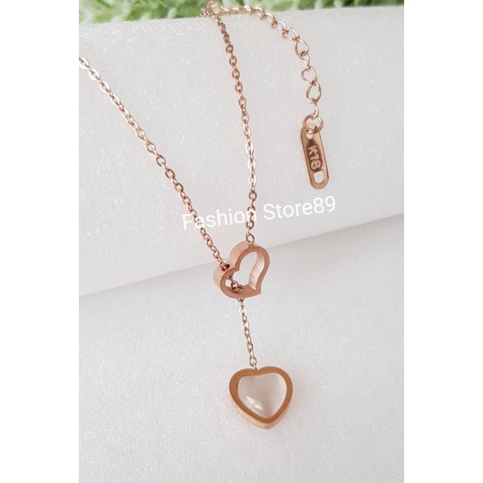 Kalung Rosegold Love Titanium antikarat bestquality edisi terbatas