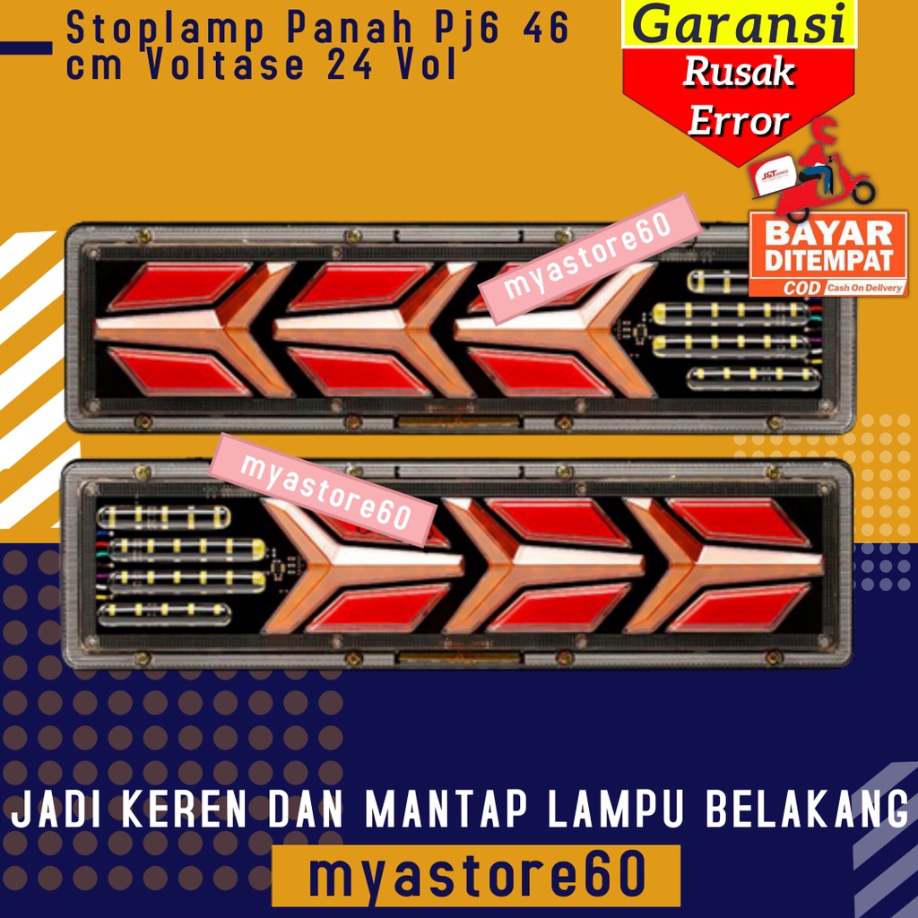 Stop lamp Panah Vol Lampu Stop lamp Stoplamp Aksesoris Variasi Mobil Truk Truck Mobil Besar Mitsubishi Hino Tata Volvo UD Toyota Isuzu Kipas Dan Lain Lain Universal Pj6 46 cm Voltase 24