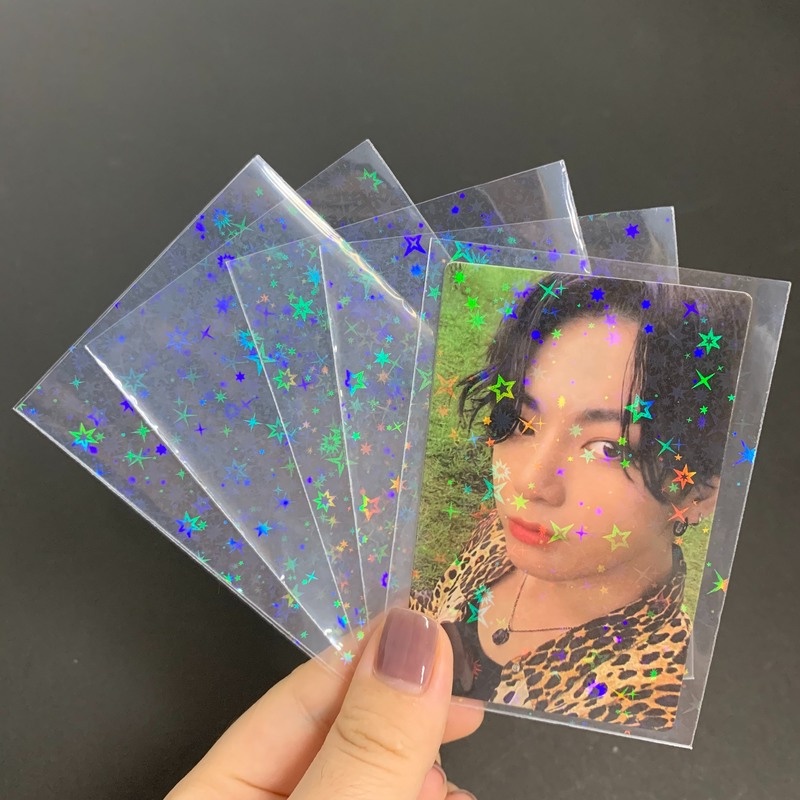 Laser Card Sleeves Acid-free Pocket Sleeves Little Stars DIY Photocard Sleeves YGO Gaming Card Protector