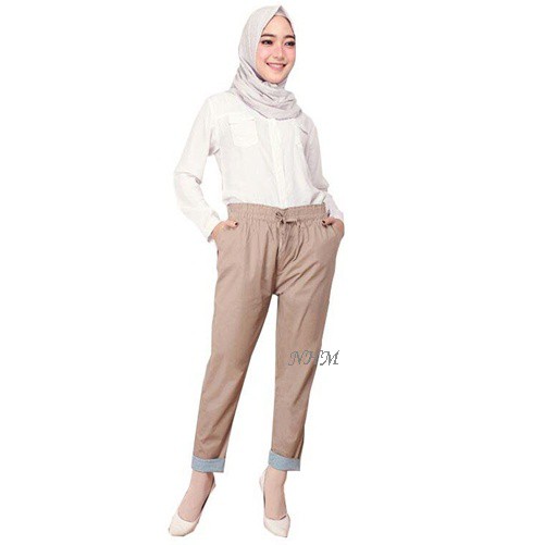 NHM Celana Wanita Baggy Stik Balik, Baggy Boyfriend Pants