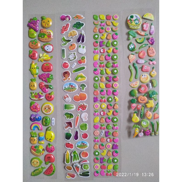 Stiker anak timbul BUAH SAYUR