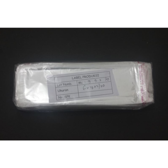 Plastik OPP Lem 6X18/ Plastik Seal/ Plastik Lem/ Plastik OPP Makanan/ Plastik OPP Sendok