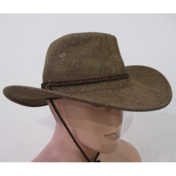 Topi Cowboy Koboy Koboi Zorro Amerika Laken Kanvas TALI Remaja Dewasa