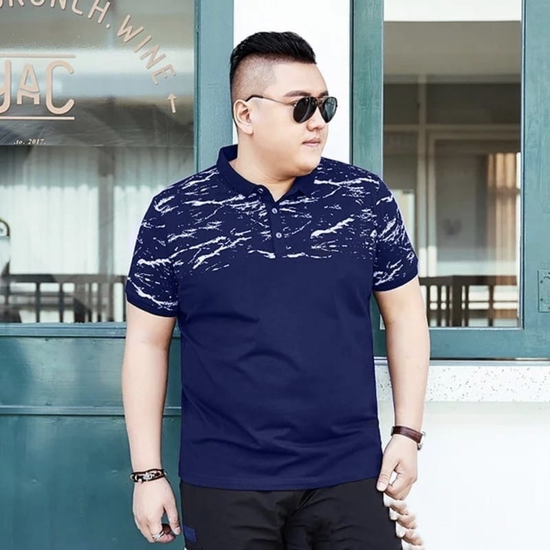 BAJU KAOS POLO JUMBO PRIA ATASAN KERAH COWOK BIGSIZE AARON PREMIUM KEKINIAN