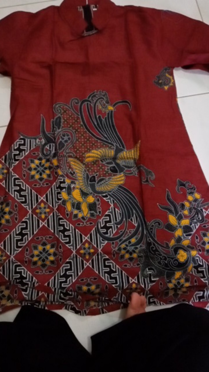 M-l-xl-xxl Batik Tunik Wanita Asj Sa Hrb026 Kenongo Pekalongan Sogan Tulis