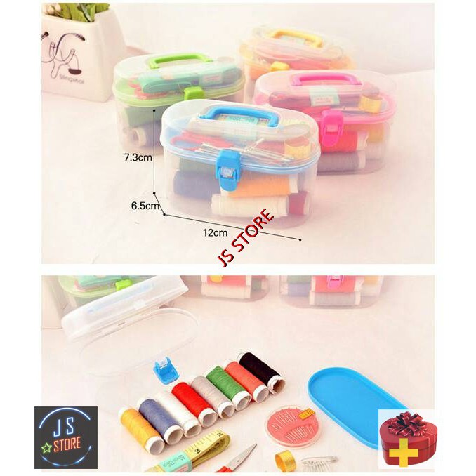 SEWING KIT BOX PAKET PERLENGKAPAN MENJAHIT LENGKAP  DENGAN  