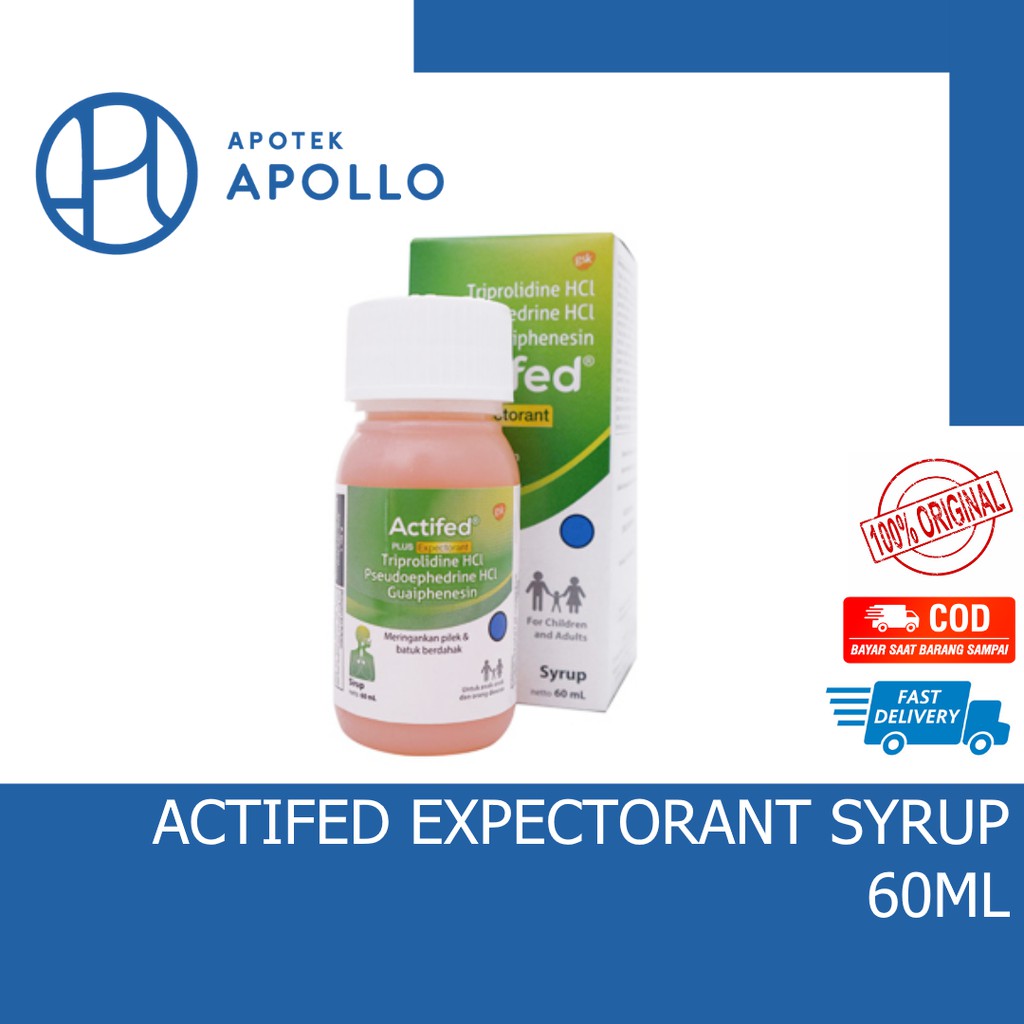 ACTIFED HIJAU EXPECTORANT SYRUP 60ML MENGATASI BATUK BERDAHAK DAN FLU