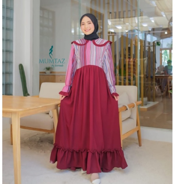 Gamis amora amoora yuki korean style Itycrepe sovia reyna ori mumtaz semiwoll mix itycrepe square diy estetik model