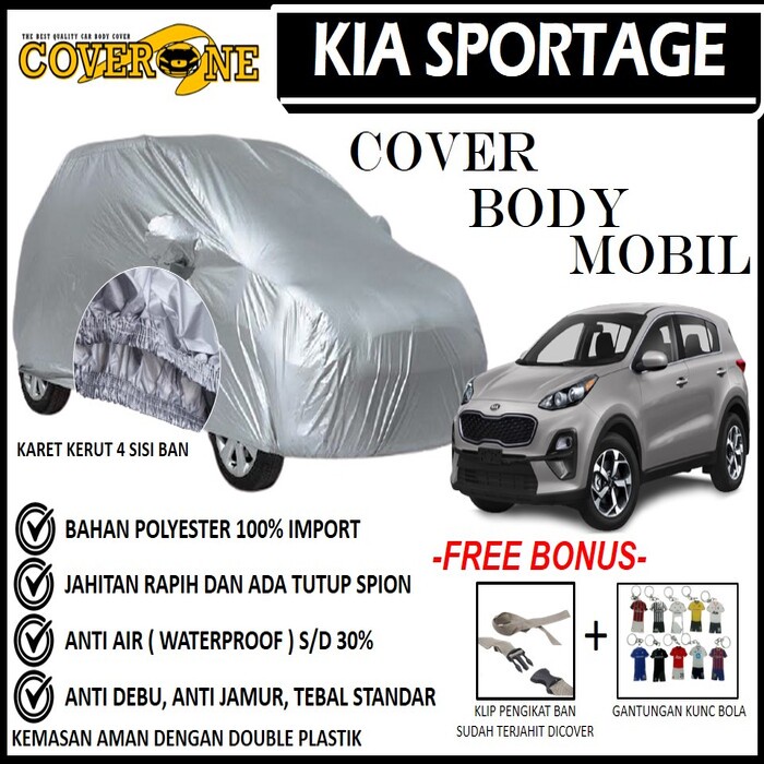 Selimut Sarung Body Cover Mobil KIA Sportage Sonet / Mantel Penutup Mobil KIA Sportage Sonet / Cover Mobil Outdoor Indoor / Selimut Mobil / Sarung Mobil / Cover Mobil Waterproof Anti Air Free Pengikat Ban