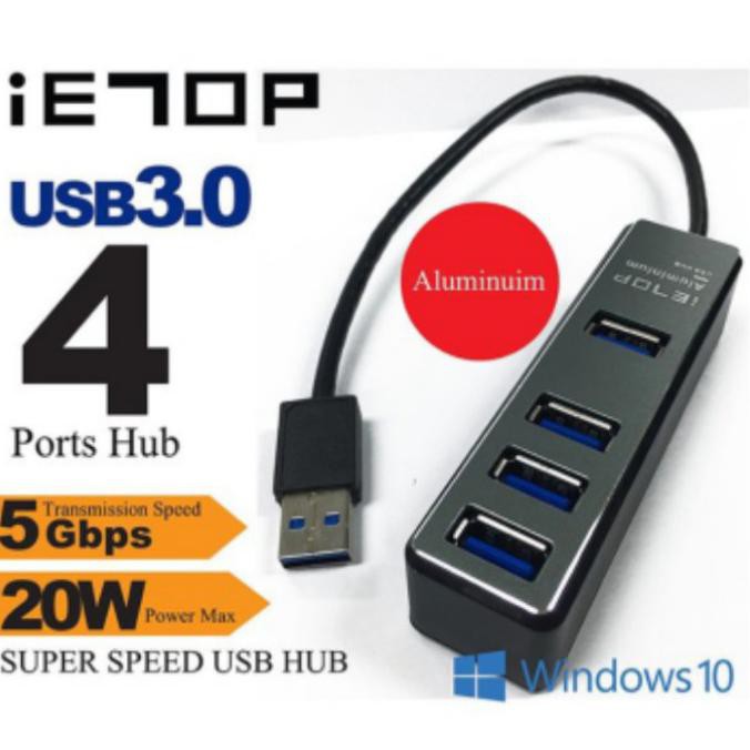 Usb Hub Ietop Aluminum 3.0 4Port /Cabang Usb Komputer Ewansuper.Wood