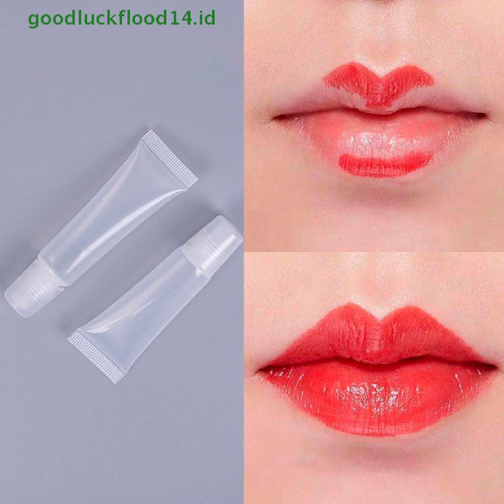 (GOOGFOUR) 10pcs Tabung Kosong Bahan Plastik Transparan Ukuran 8 / 15ml Untuk Lip Gloss / Balm