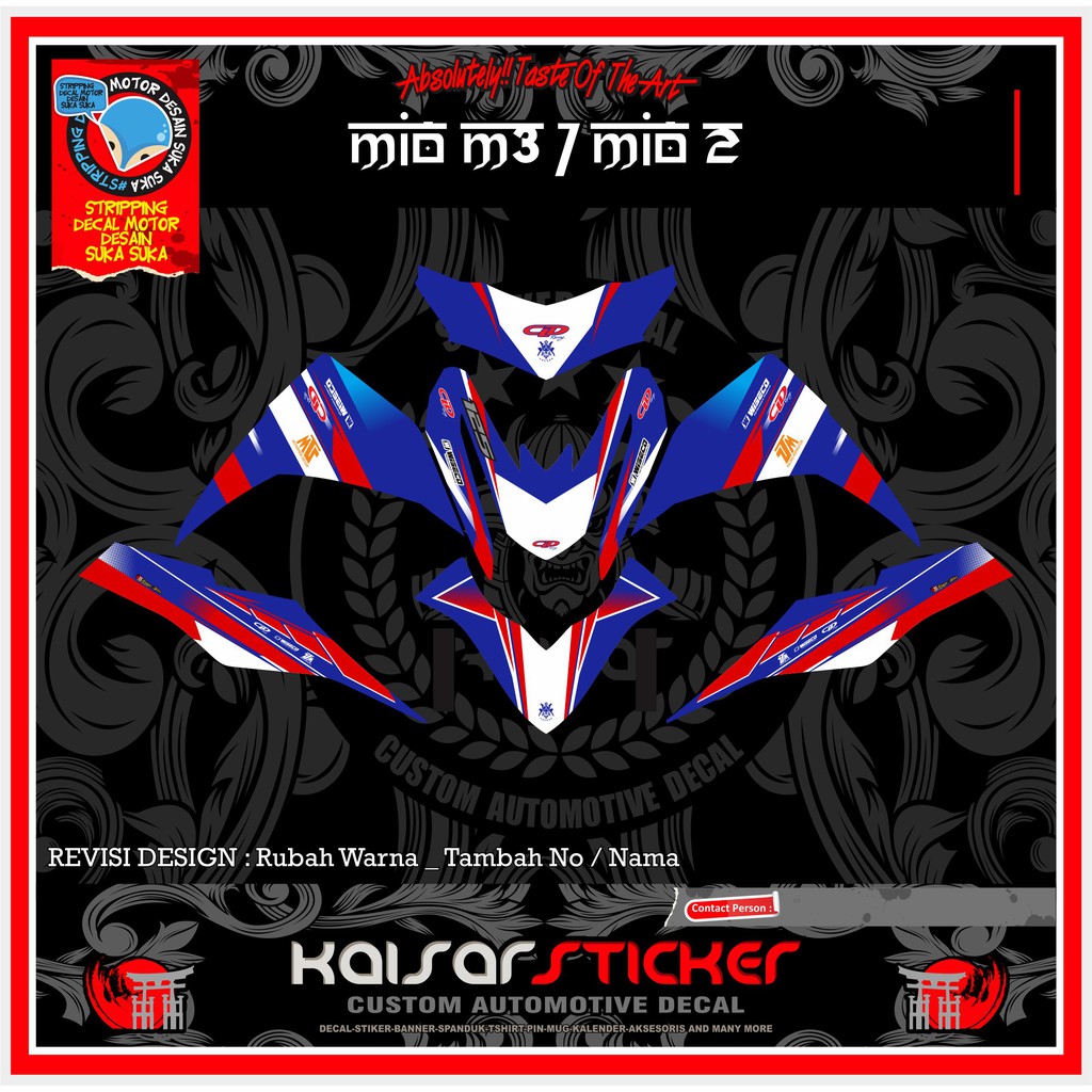 Decal Sticker Motor Full Body Stiker Yamaha Mio M3 GRAFIS BIRU