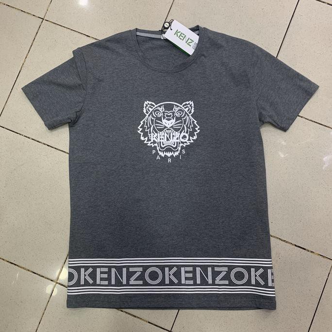 Pengiriman Cepat Kaos Pria Kenzo Tiger Head With List Below Grey Import PROMO
