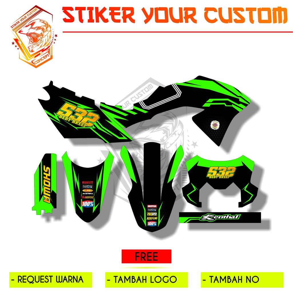 decal stiker klx 150 bf simple - aksesoris motor