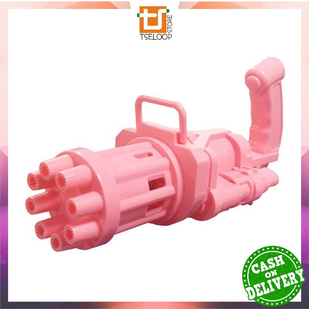 OFM-M197 Mainan Bubble Gun Pistol Gelembung Sabun Anak Buble Gun Elektrik Machine Gun Bubble Busa-M197 - PINK