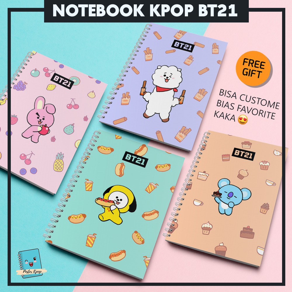 

Notebook A5 Custome Buku Tulis Buku Catatan KPOP Buku Agenda BT21 BTS SNACK KPOP CUSTOM