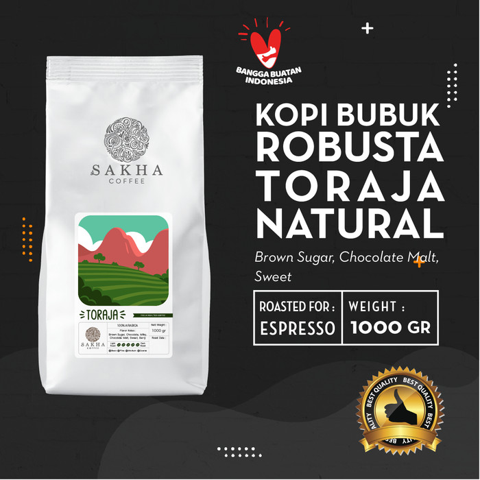 

Kopi Bubuk Robusta Toraja Sapan Roasted For Espresso 1 Kg SAKHA COFFEE - KBRTOR1000