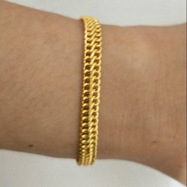 Gelang emas asli kadar 700 model holo 88