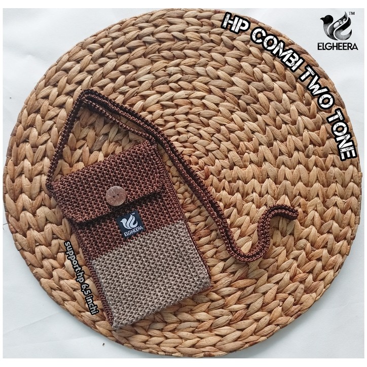 Tas Selempang Keren HP Rajut HP Rajut Two Color / Tas Hp Keren