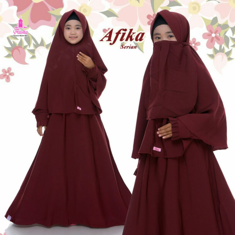AFIKA KIDS SET SYAR'I wolfis grade A