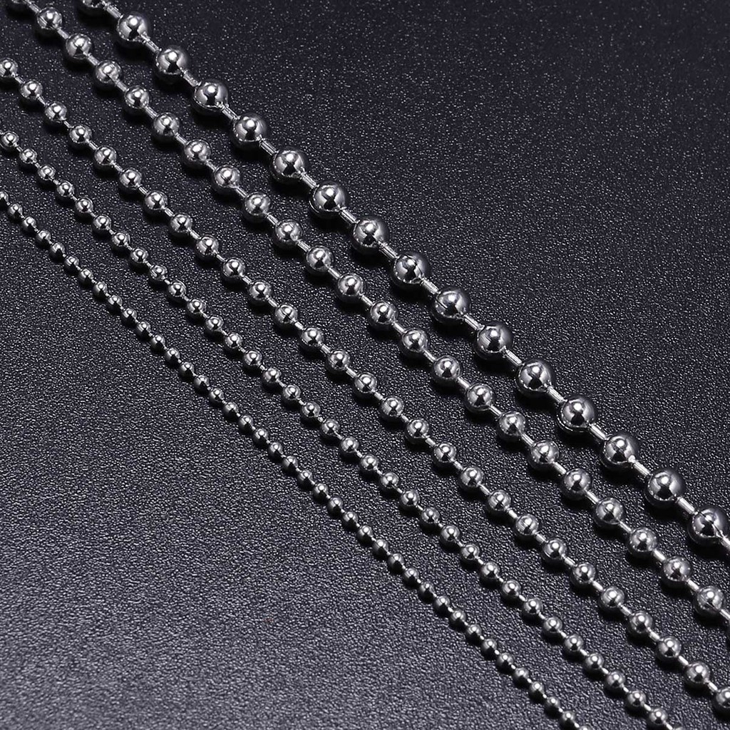 IMPORT 5M/Lot 1.2 1.5 2.4 3.2 mm Stainless Steel Beaded Ball Bead Chain Bulk Jewelry Chains For