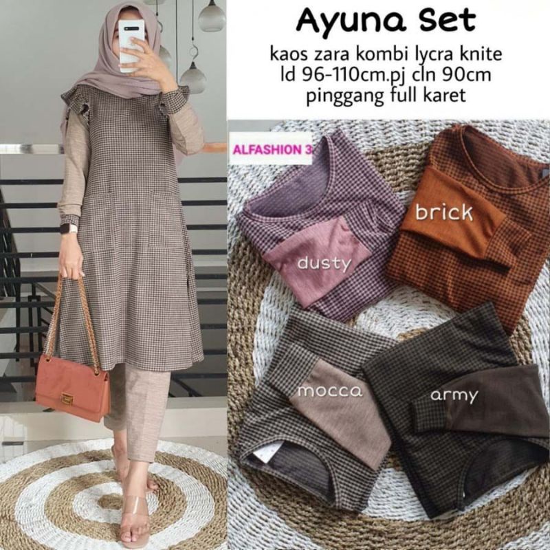 Setelan Muslimah 2in1 AYUNA SET Zara Lycra Knit