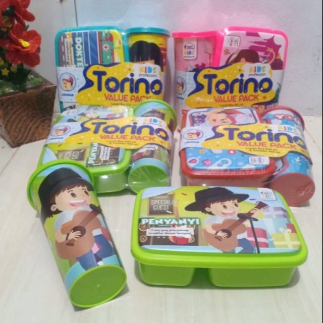 [COD ] Tempat Makan Anak Set Torino Value Pack Lunch Box + Tumbler / Lunch Box / Kotak Makan Bekal