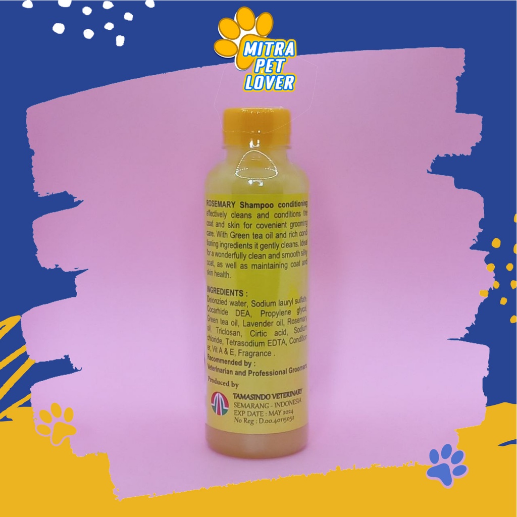 SHAMPO ANJING WANGI - ROSEMARY DOG SHAMPOO ANJING 250ML ORIGINAL - SAMPO DENGAN PH BALANCE MOISTERIZING CONDITIONER AMAN LEMBUT MURAH BAGI DOGGY PUPPIES - PET ANIMAL HEALTHCARE VETERINARY TAMASINDO OBAT DAN VITAMIN HEWAN BINATANG PELIHARAAN MITRAPETLOVER