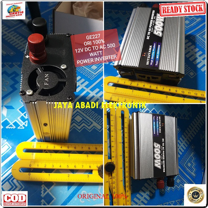 G227 ADAPTOR MITSUYAMA POWER ADAPTER 12V DC TO AC 500 WATT USB 5V ALI ACCU MOBIL CAR LISTRIK CAS CASAN VOLT SETRUM ASLI ORI CHARGE SOCKET UNIVERSAL HEMAT INDIKATOR STABBILIZER VOLTAGE LIGHTER BISA SEGALA JENIS KENDARAAN BISA JUGA BUAT CAS HANDPHONE