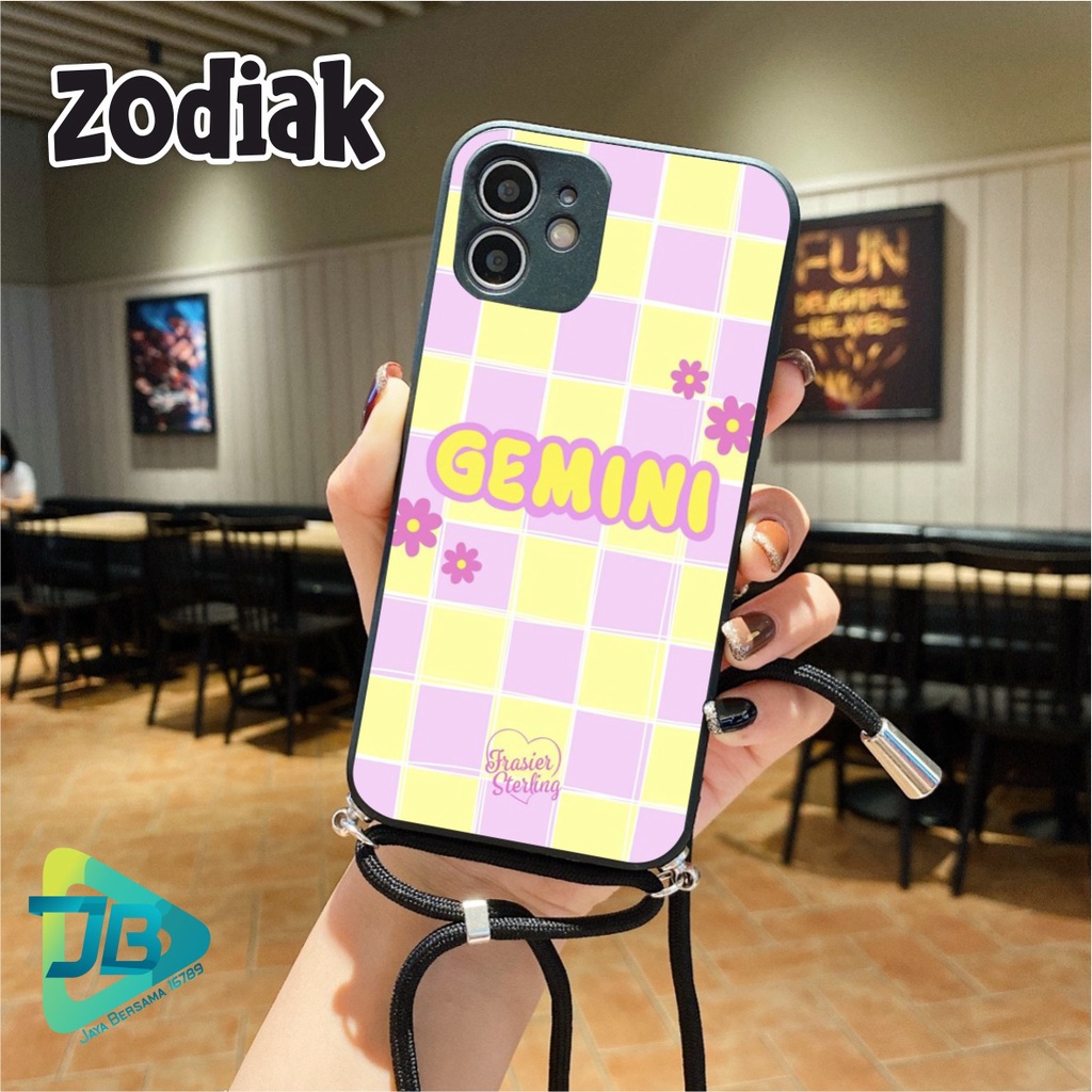 SOFTCASE SILIKON SLINGCASE TALI LANYARD STRAP PHONE MACARON PELINDUNG KAMERA ZODIAK OPPO VIVO SAMSUNG XIAOMI REALME IPHONE ALL TYPE JB5442