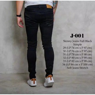  Celana  Jeans  Pria  Slimfit Hitam Trendy Bahan Strech Ukuran  