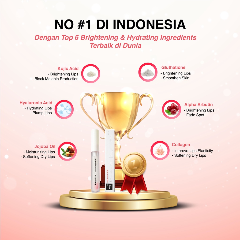Beaudelab Pinkish Lip Serum  I Lipgloss Bening Lip Balm I Serum Bibir Pink Alami NewLab New Lab