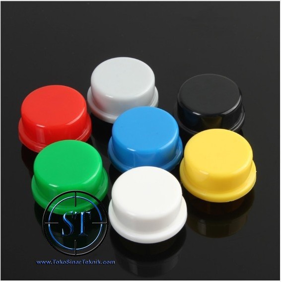 10 PCS Cap Tutup Push Button Round Knob knop Plastik Tactile Bulat Keycap Momentary Switch isi 10 buah