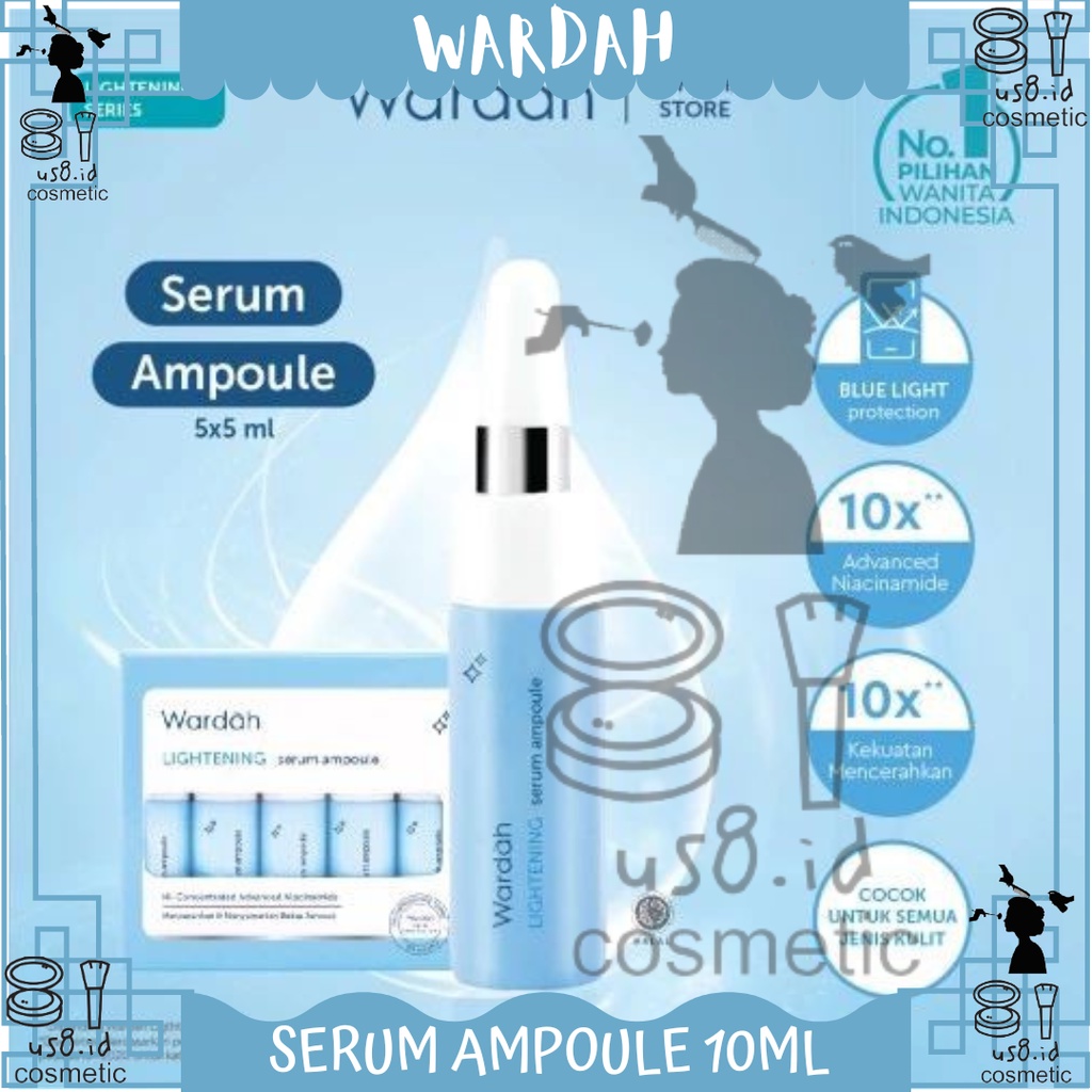 WARDAH LIGHTENING SERUM AMPOUL /SERUM PENCERAH WAJAH (BIJIAN) 5 ML 8 ML 30 ML NIACINAMIDE