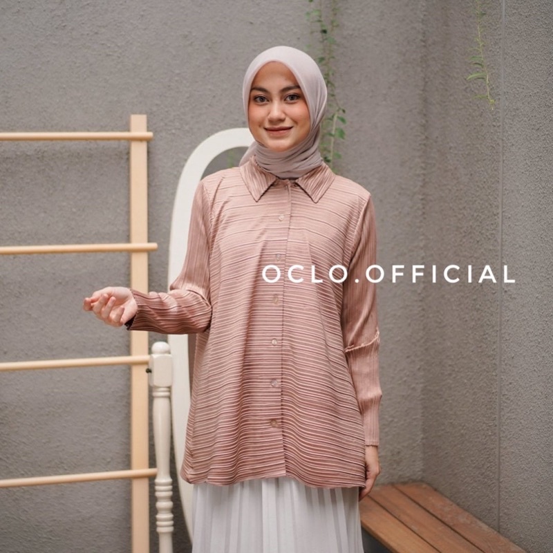 [BISA COD] Avinta Shirt by oclo -‘Atasan Kemeja wanita plisket - Atasan Tunik Wanita