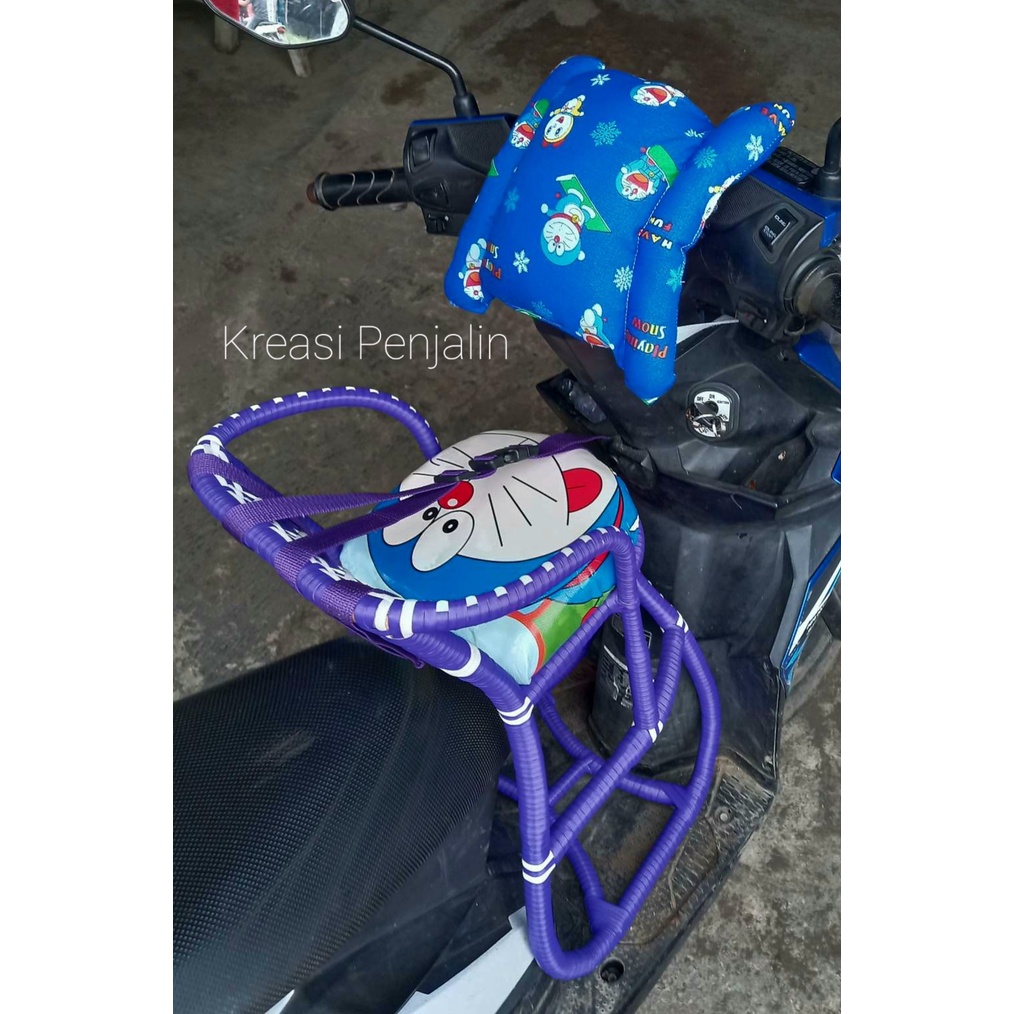 Kursi Boncengan Anak Motor Matic Free Full Sabuk Bantal dan Stang / Boncengan anak rotan motor matic  / Dudukan Anak Motor Matic / Kursi Boncengan matic Anak Motor Matic / Kursi Boncengan Anak  Motor Matic / Bangku Boncengan Anak Motor Matic / Kursi Rotan