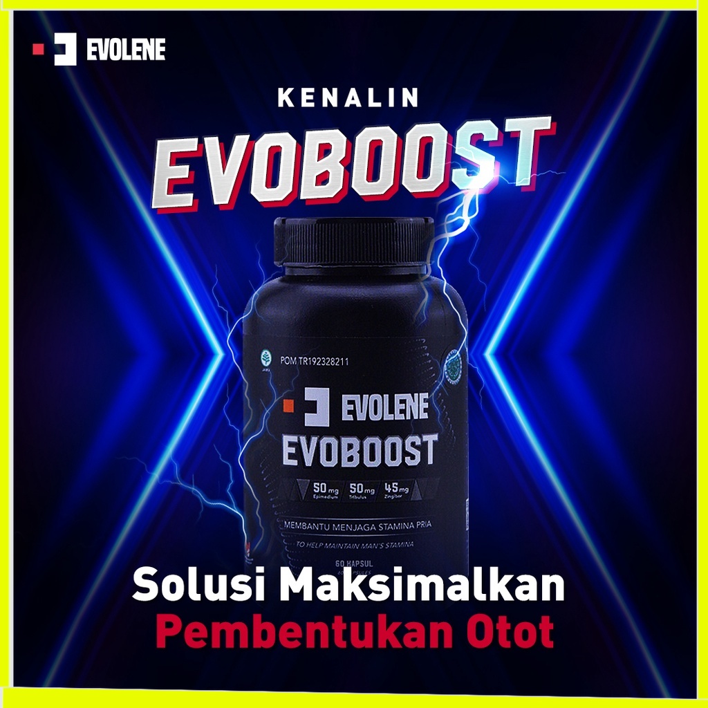 EVOBOOST TESTOSTERONE BOOSTER MEMAKSIMALKAN PEMBENTUKAN OTOT TEPAH BPOM DAN HALAL BPOM HALAL
