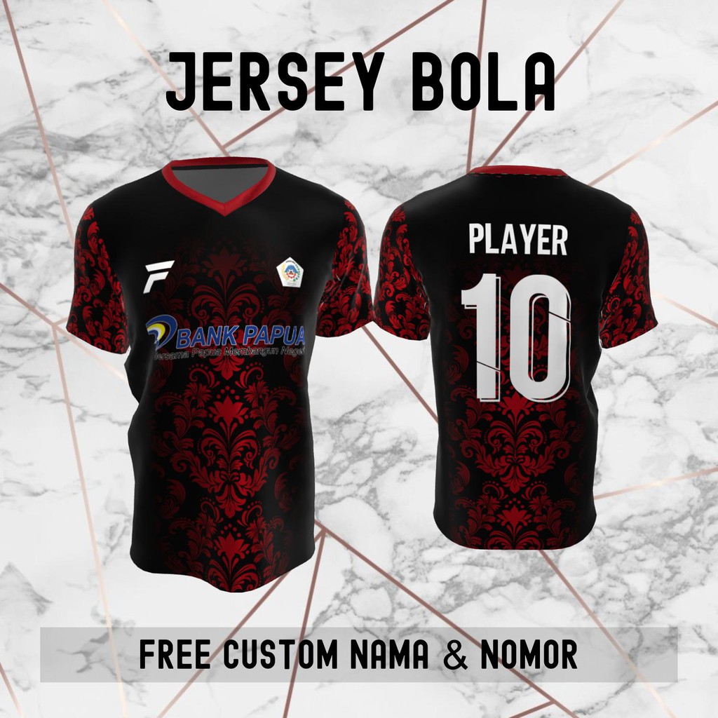 Jersey Batik Persiwa Wamena Klub Bola Baju Kaos Custom Nama dan Nomor Punggung - 795