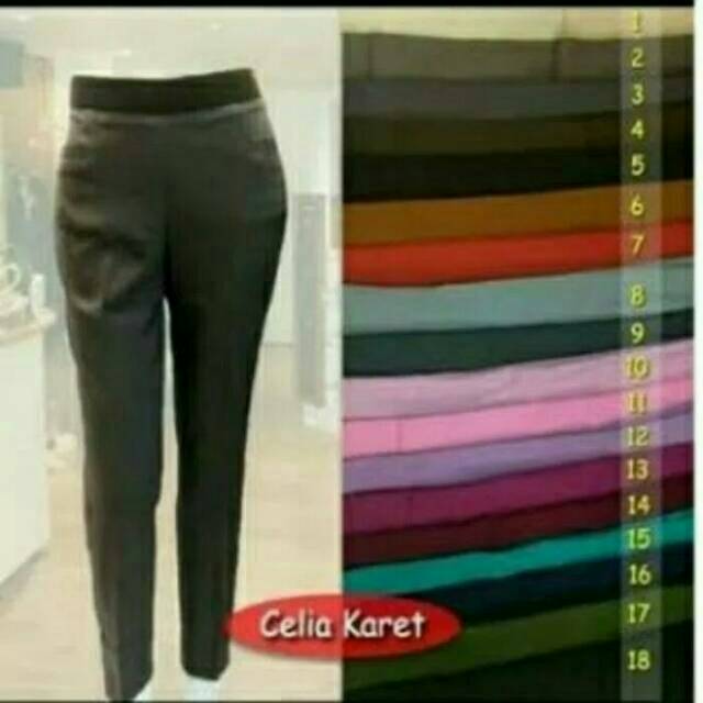 Celana Kerja Wanita Cellia JUMBO 4L, 5L, 6L /BIGSIZE / Pinggang karet celia /