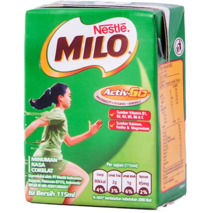 

MILO HEALTY DRINK UHT COKLAT TPK 115ML