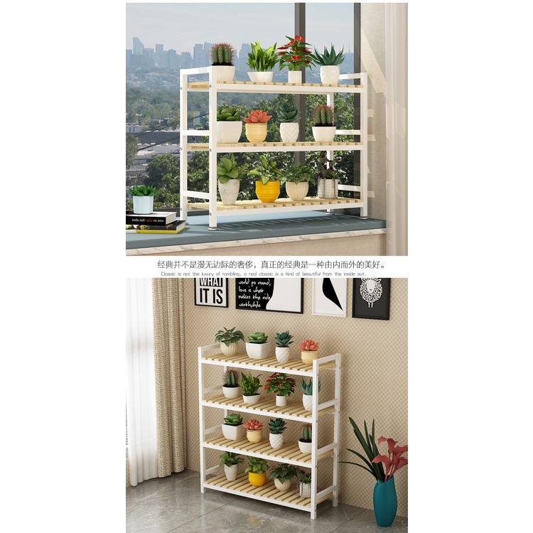 Promo Wooden Shelf 3 Susun / Rak Kayu Besi IMPOR / Rak Serbaguna / Rak Samping