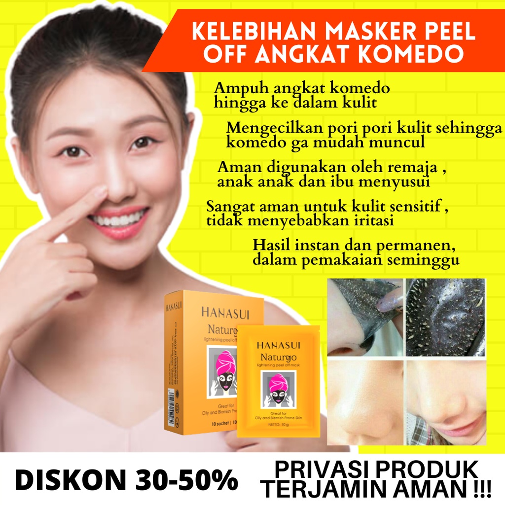 MASKER KOMEDO MASKER LUMPUR WAJAH MASKER HANASUI NATURGO PENCABUT KOMEDO ORIGINAL BPOM