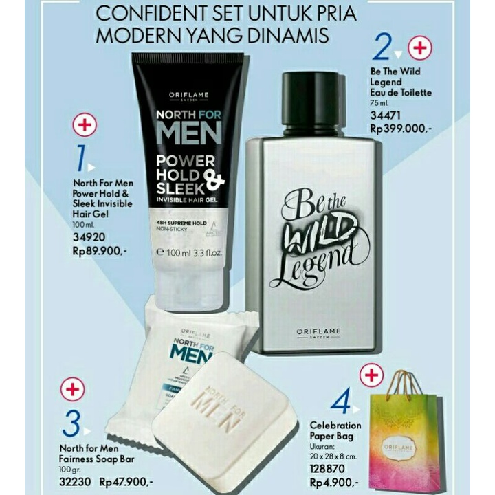 Be The Wild Legend EDT (parfum pria) | North for Men Fairness Soap Bar | GEl rambut -ORIFLAME-