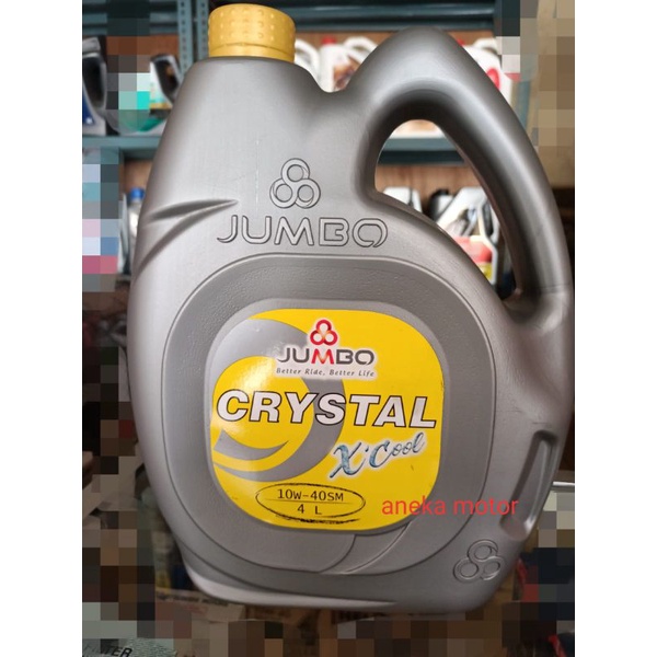 oli Mobil Jumbo crystal xcool Sae 10W-40 galon 4Liter.