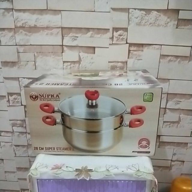 Supra Steamer 28cm / Panci Kukus 2 Susun Diameter 28cm Stainless