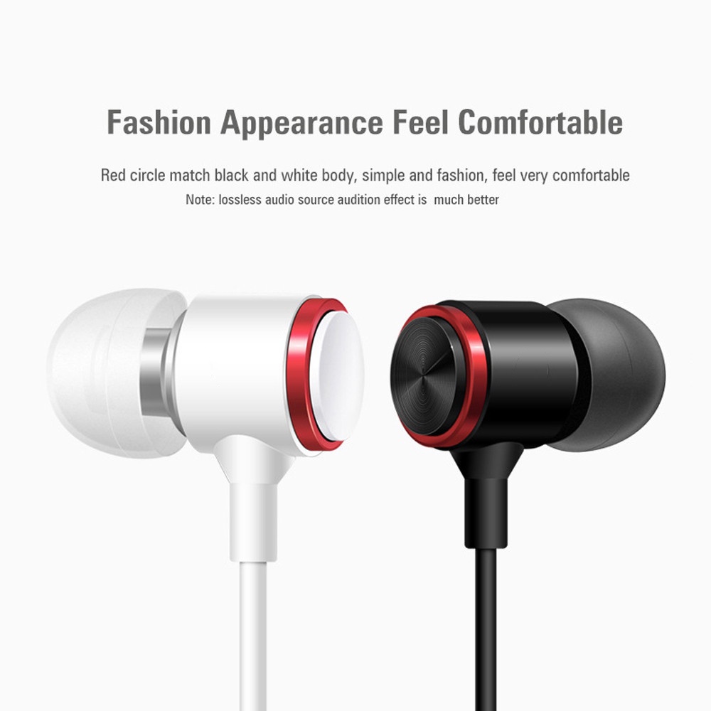 Noise Reduction Wired Headphones Microphone Subwoofer Headset In-ear Metal Sports Music Earphones With 3.5mm Jack For Android IOS