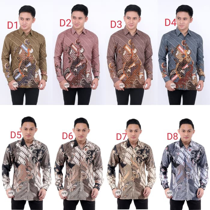 kemeja pria batik semi sutra premium | Baju batik pria lengan panjang