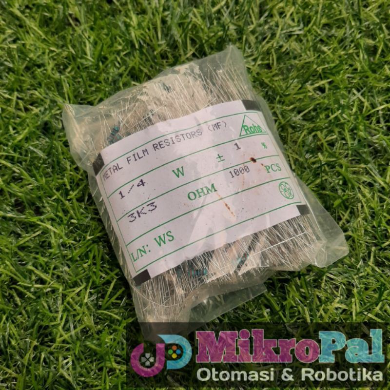 Resistor 3K3 Ohm 0.25W 1 Pack Resistor 3.3 KOhm 0.25 Watt 1 Bungkus Resistor 3.3K Ohm