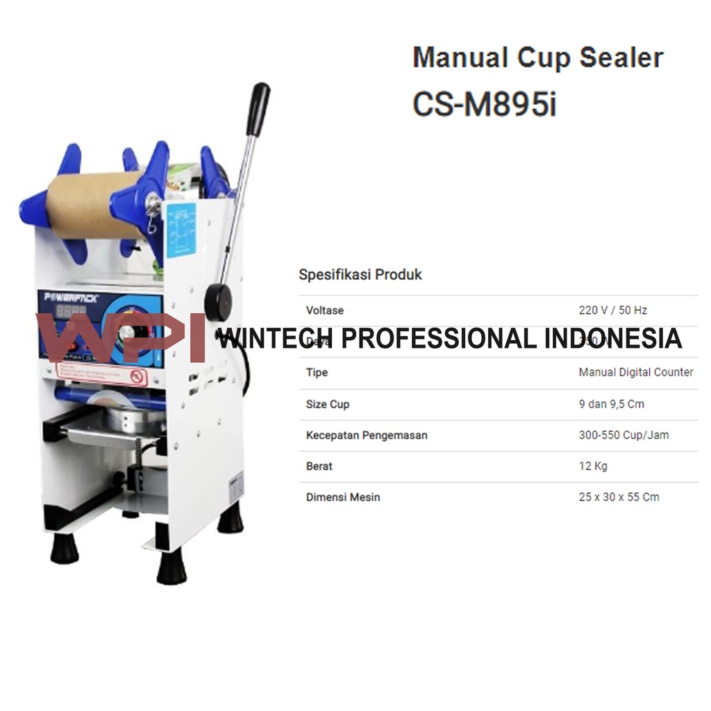 POWERPACK CS-M895i Manual Cup Sealer - Mesin Penyegel Gelas Plastik